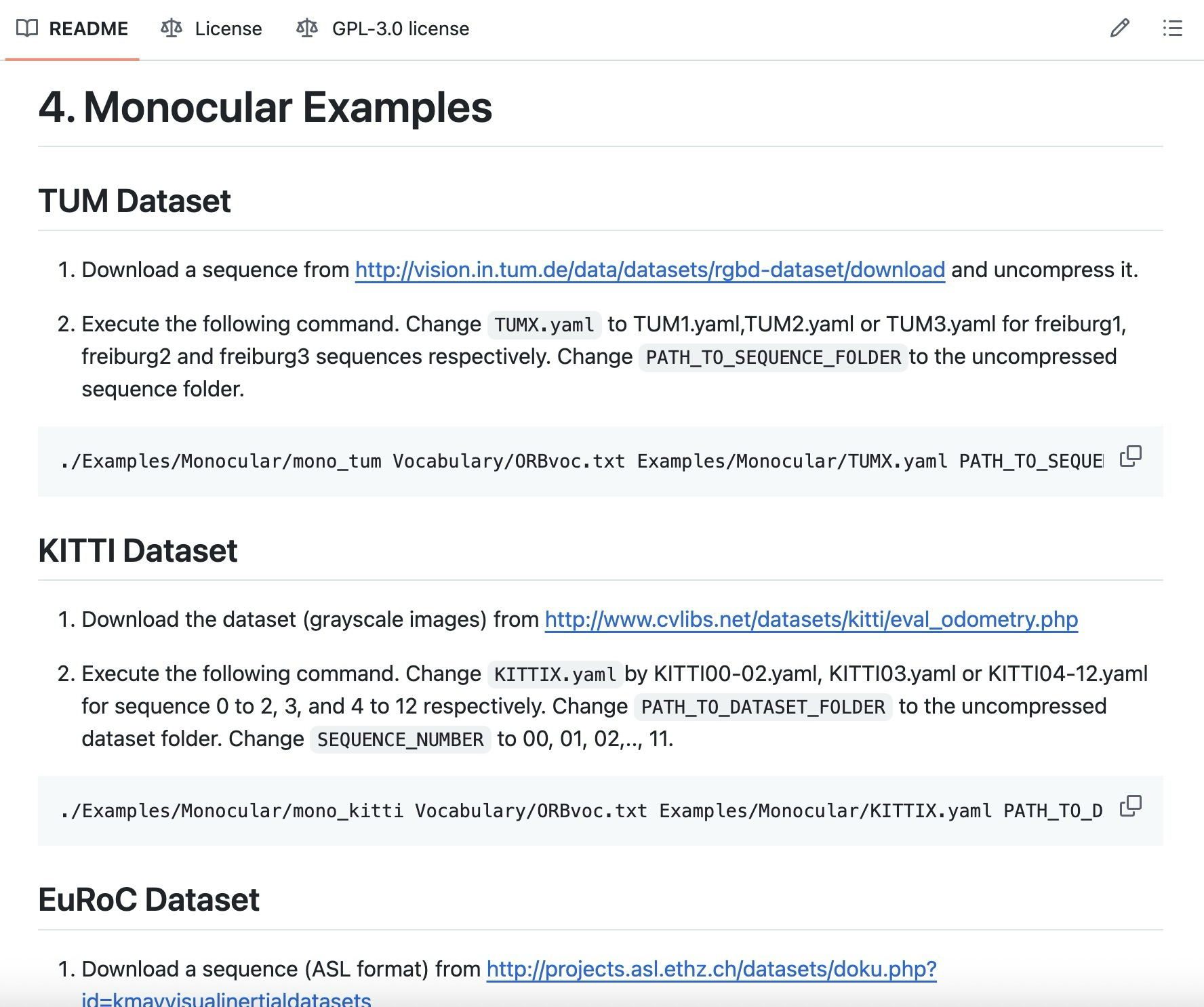 Dataset instructions in ORB-SLAM2 repository.