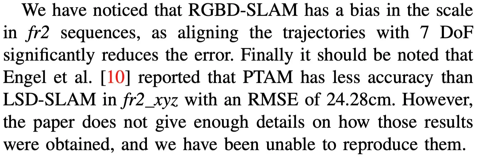 RGB-D SLAM scale bias reference from ORB-SLAM.