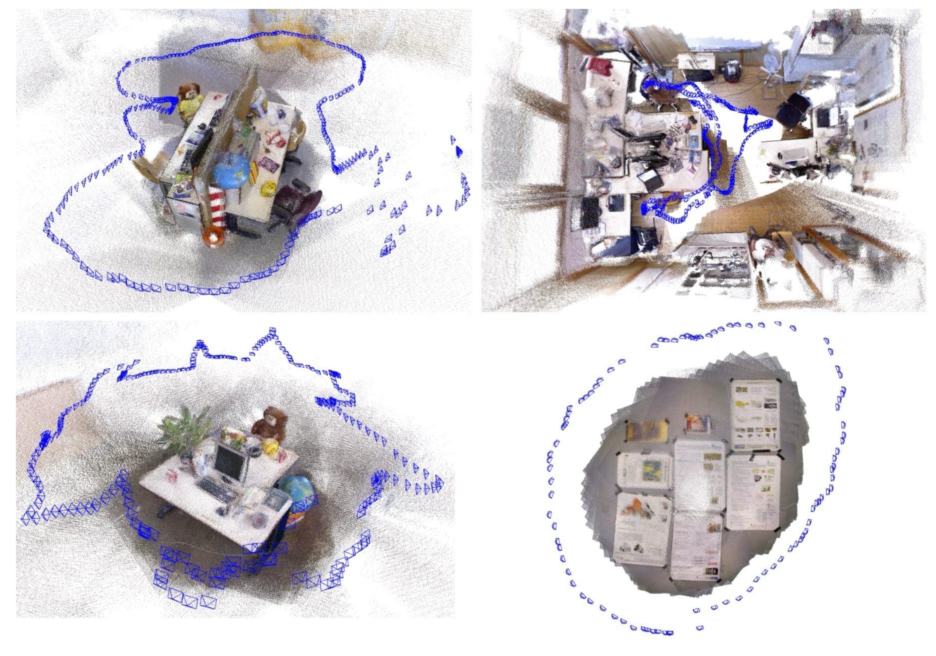Fig. 7. Dense pointcloud reconstructions from TUM RGB-D.