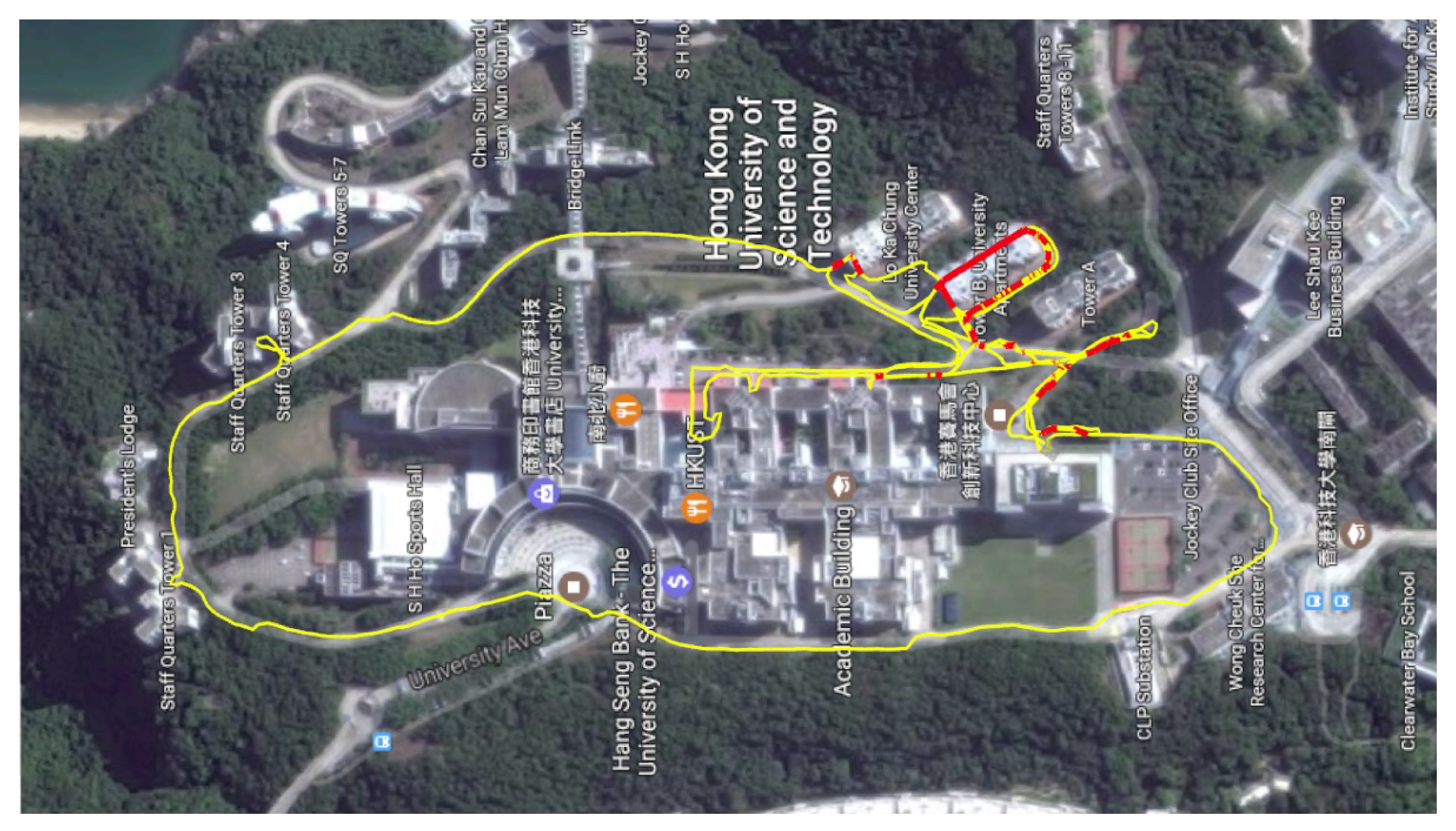 Fig. 20. Large-scale trajectory aligned with Google map.